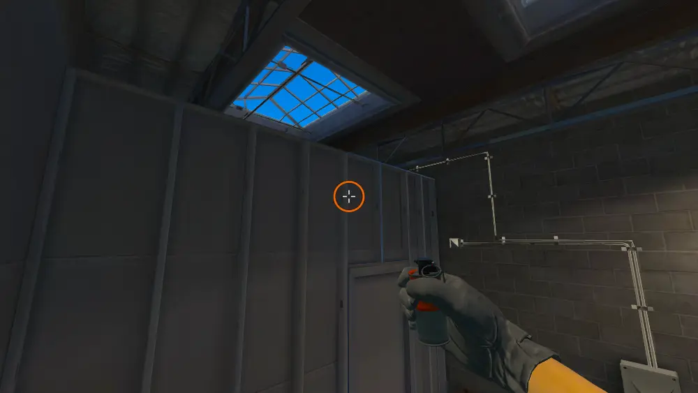 Standing on the Ladder spot on Vertigo, the aim mark on the point this molotov is thrown at.