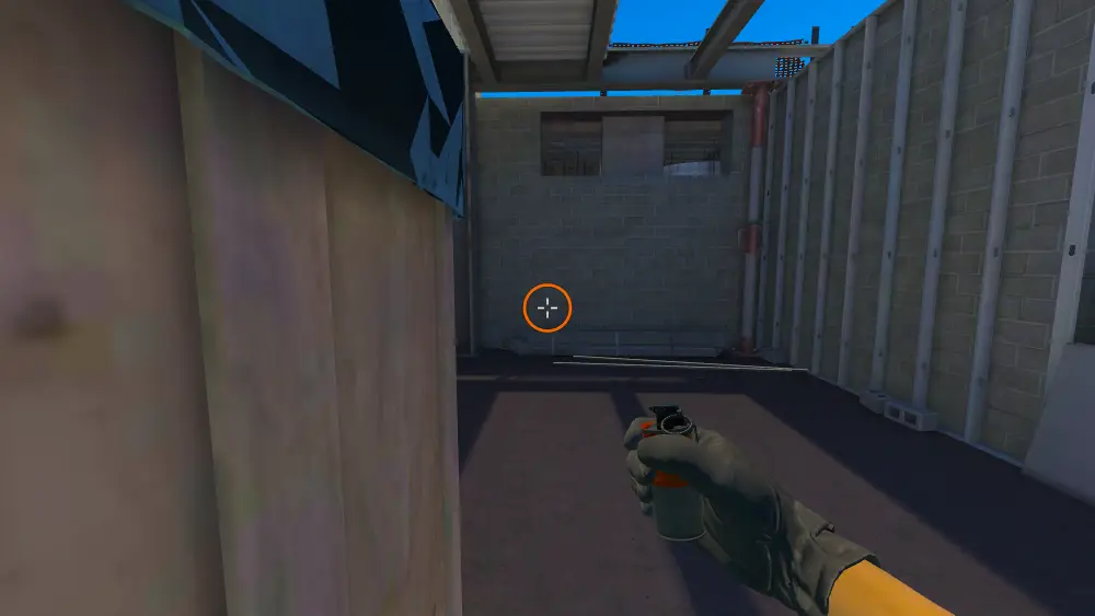 Standing on the Mid Box spot on Vertigo, the aim mark on the point this flash is thrown at.